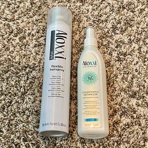 Aloxxi 2 pc Lot Flexible Hairspray and Conditioning Detangler Full Size!